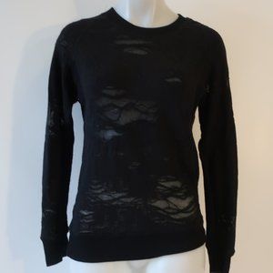 Womens IRO Jeans Black Shemi Sheer Lace Sweater XS